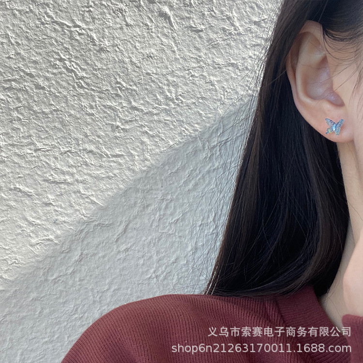 Bộ Bông Tai Mạ Bạc Đính Nơ Xinh Xắn