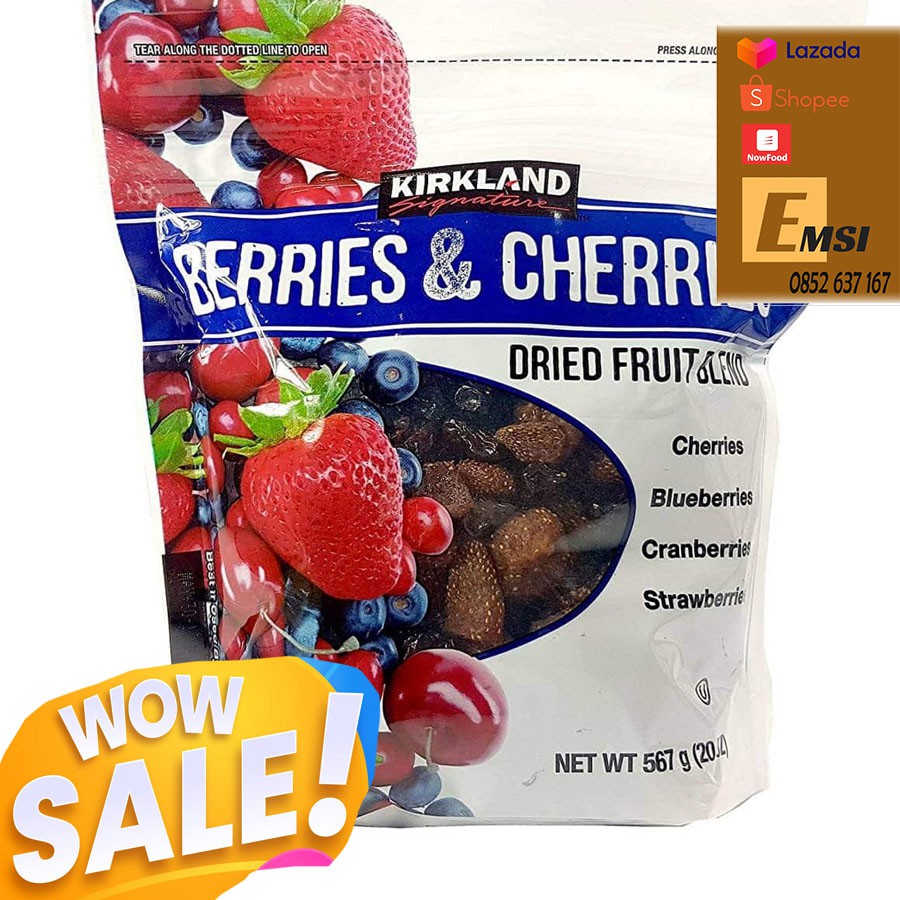 Trái cây sấy khô KirkLand Berries & Cherries Dried Fruit Blend 567g