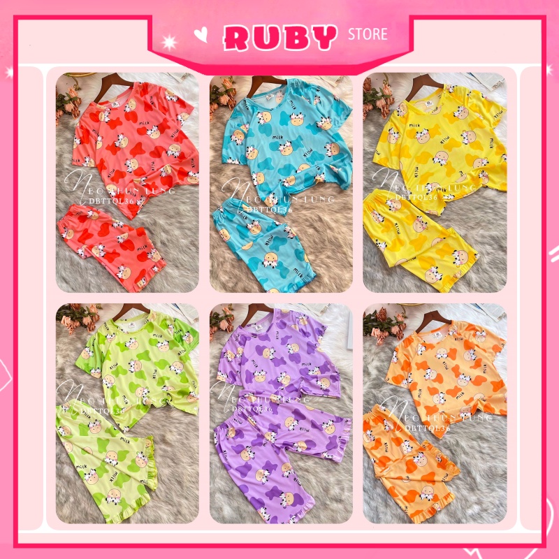 Đồ bộ nữ mặc nhà Free Size mẫu hoạt hình dễ thương, chất thun mềm mịn mát ❤ Rubystorevn