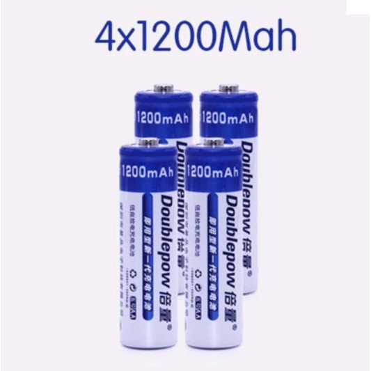 Sạc pin Doublepow và 4 pin tiểu sạc Doublepow AA, AAA