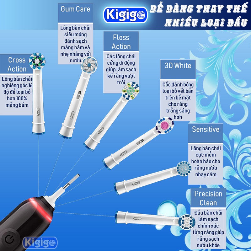 Bàn chải điện Oral B Pro 3 3000 - Bàn chải đánh răng điện Oral B chính hãng Máy đánh răng tự động cho bé và người lớn