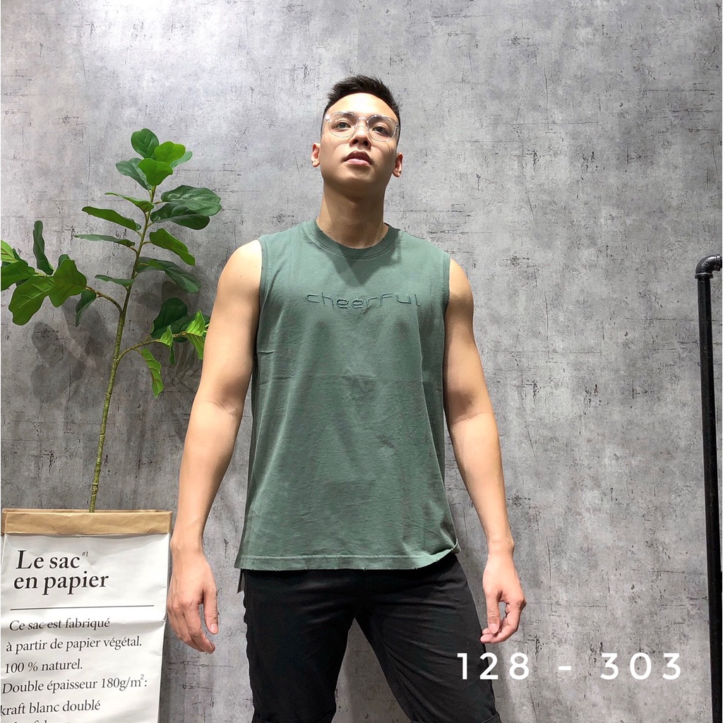 Áo sát nách tanktop bigsize 100kg gym thể thao oversize chất cotton SNTQ 128 - 303