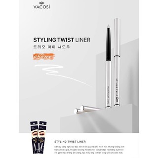 Chì kẻ mắt dạng sáp VACOSI STYLING TWIST LINER (Màu Trắng Bạc)
