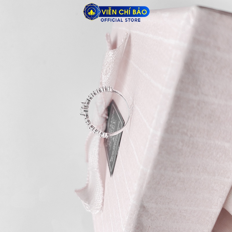 Nhẫn bạc nữ viền đính đá lấp lánh chất liệu bạc 925 thời trang phụ kiện trang sức nữ Viễn Chí Bảo N400345x1