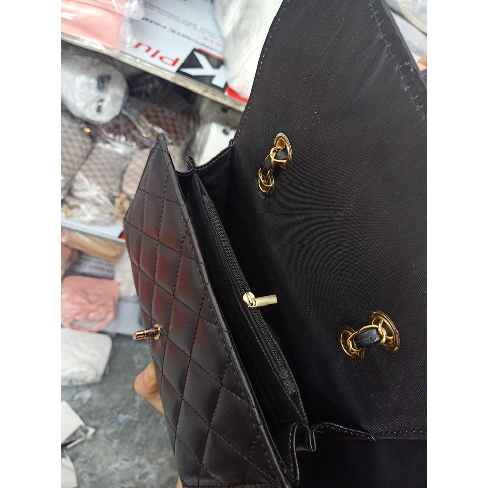 Túi đeo vai, đeo chéo nữ dây xích phối ô trám siêu sang chảnh