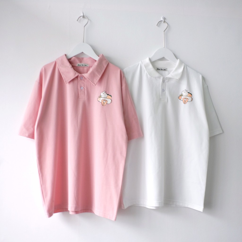 Polo áo thun có cổ tay lỡ THỎ MÁY BAY form rộng ulzzang thu đông freesize UNISEX