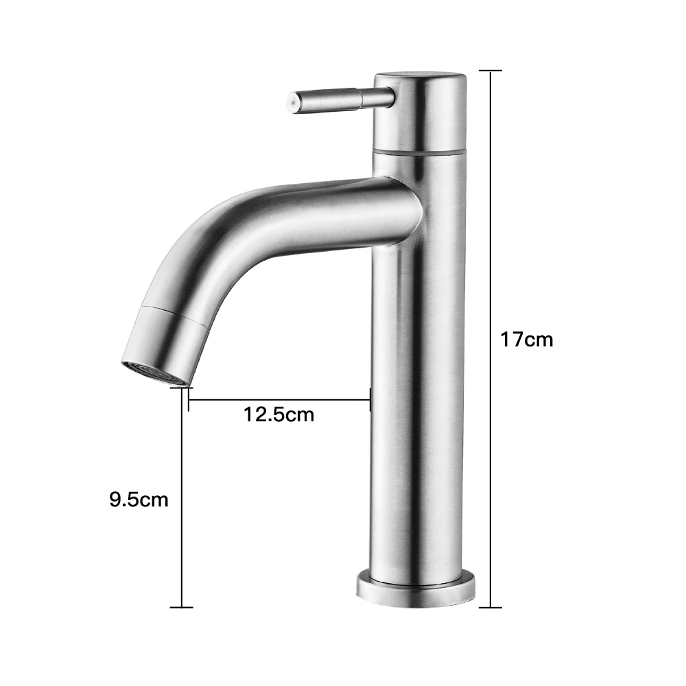 EKEZ  Vòi Phòng Tắm Bồn Rửa Tay Thép Không Gỉ SUS304 Vanity Đơn Vòi Lạnh