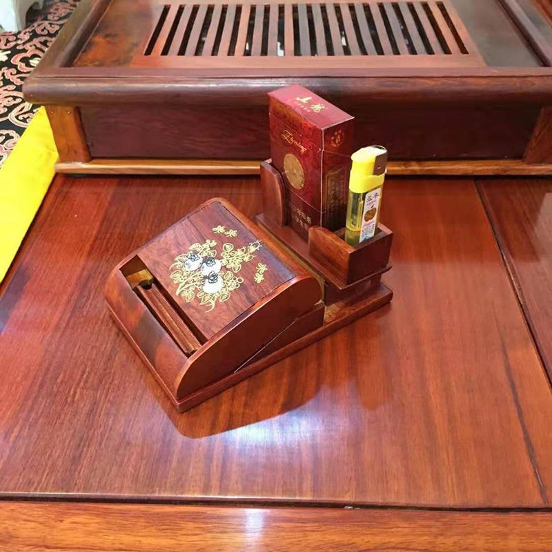 Hộp đựng thuốc lá handmade bằng gỗ hồng trơn dạng bật lên tự động giữ được 20 điếu thiết thực sáng tạo tiện lợi