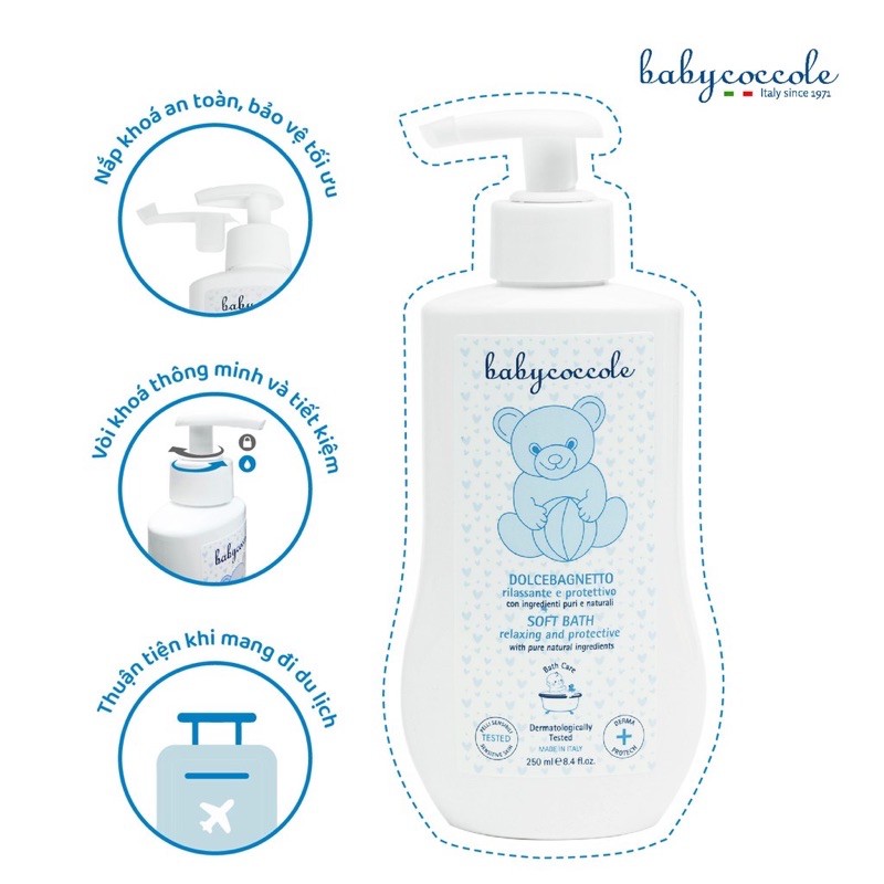 Sữa Tắm Giữ Ẩm Chiết Xuất Hoa Sen Babycoccole 0M+ 250ml/400ml