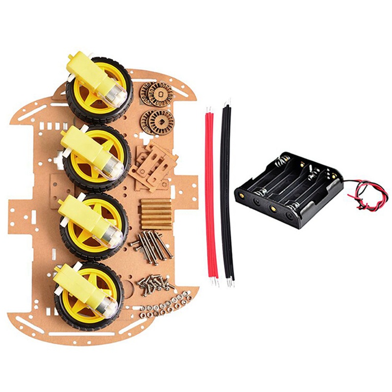 Bảng Mạch Mã Hóa Động Cơ Bước 4 Bánh Xe Và Hộp Pin Thông Minh Cho Robot Arduino