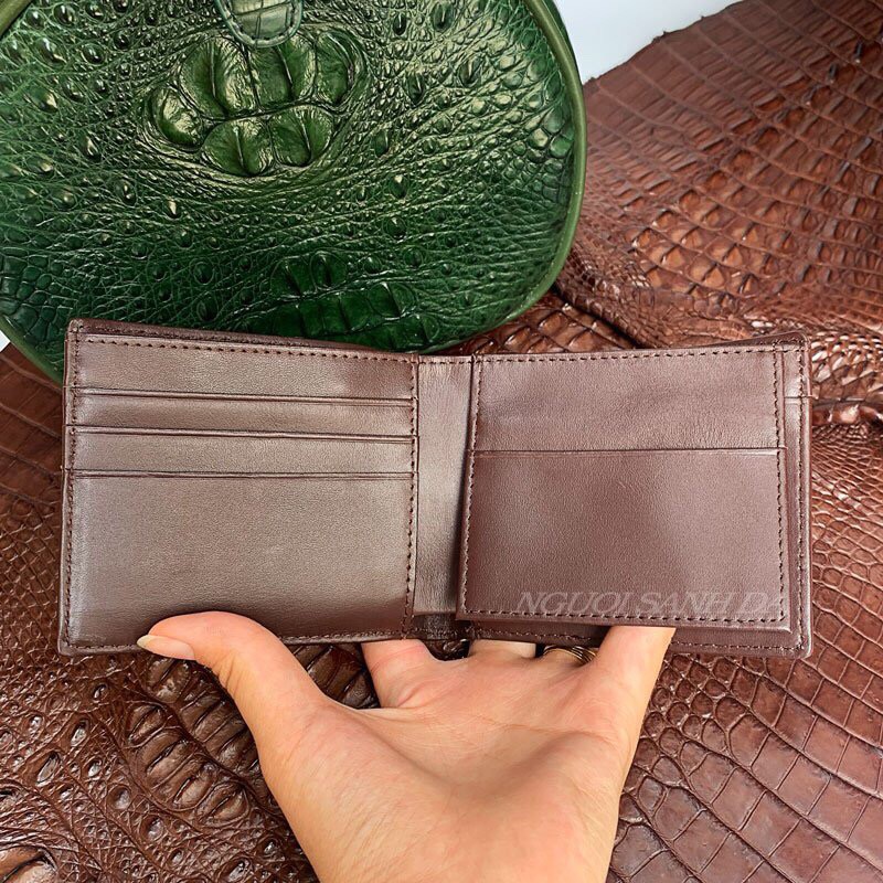 Ví nam gai đuôi da cá sấu chính hãng Người Sành Da,- Bảo hành 24 tháng
