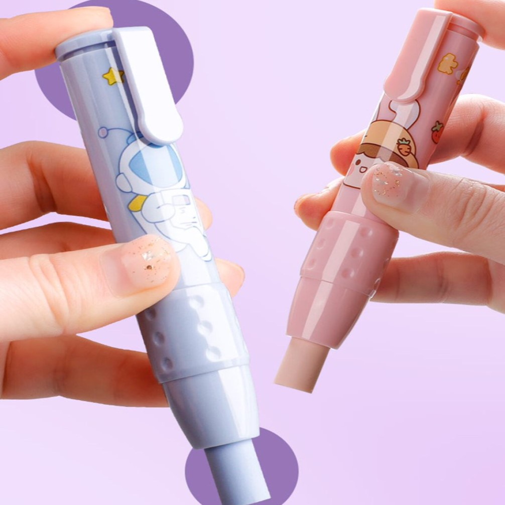 Combo Bút Tẩy Chì Và 2 Lõi Tẩy Gôm Dẻo Dai Không Rách Giấy Đánh Bóng Tranh Vẽ Tẩy Góc Cạnh Tẩy Chữ