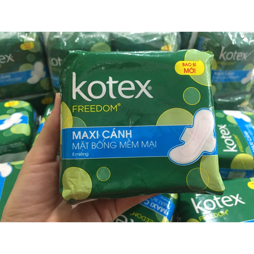 [CHE TÊN SẢN PHẨM]Băng vệ sinh Kotex Freedom chống tràn có cánh 8 miếng