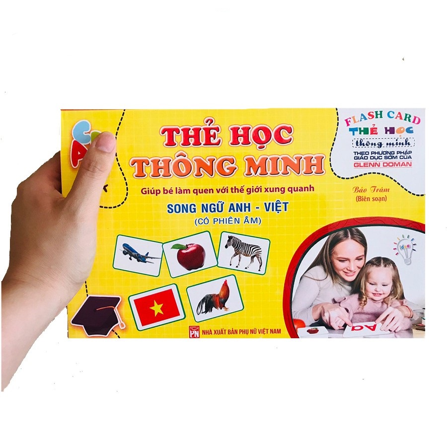 Thẻ học thông minh loại to 12*16cm ChooChooKids, Flashcard song ngữ Anh - Việt cho bé giáo dục sớm theo pp Glenn Doman