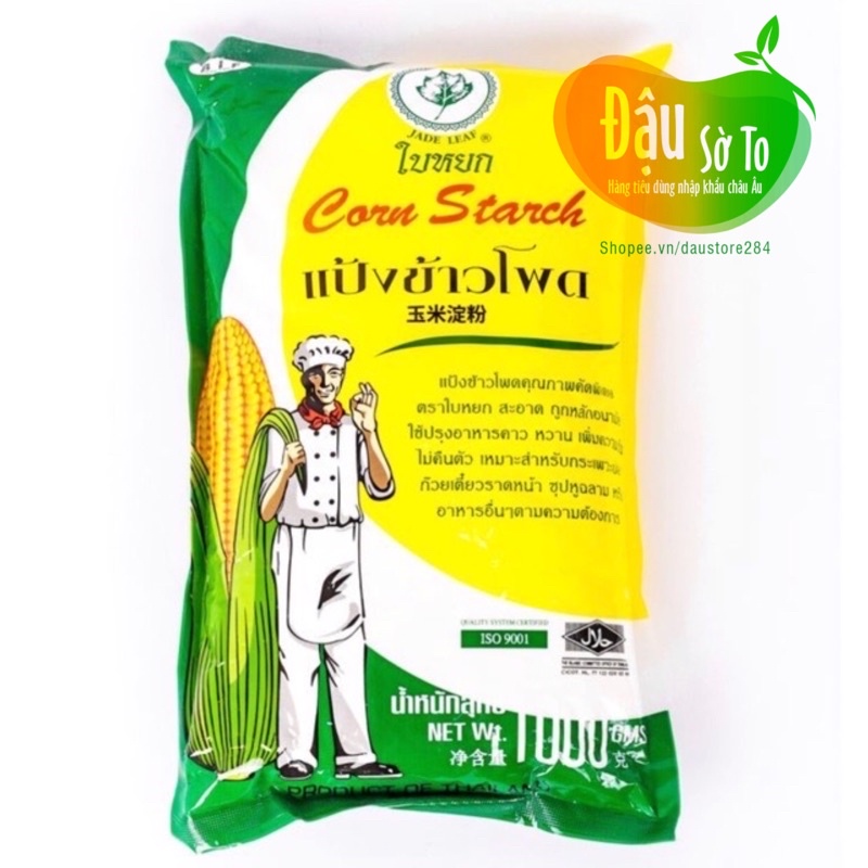 Tinh bột ngô Thái Lan 1Kg - Nhập khẩu chính hãng hiệu Jade Leaf