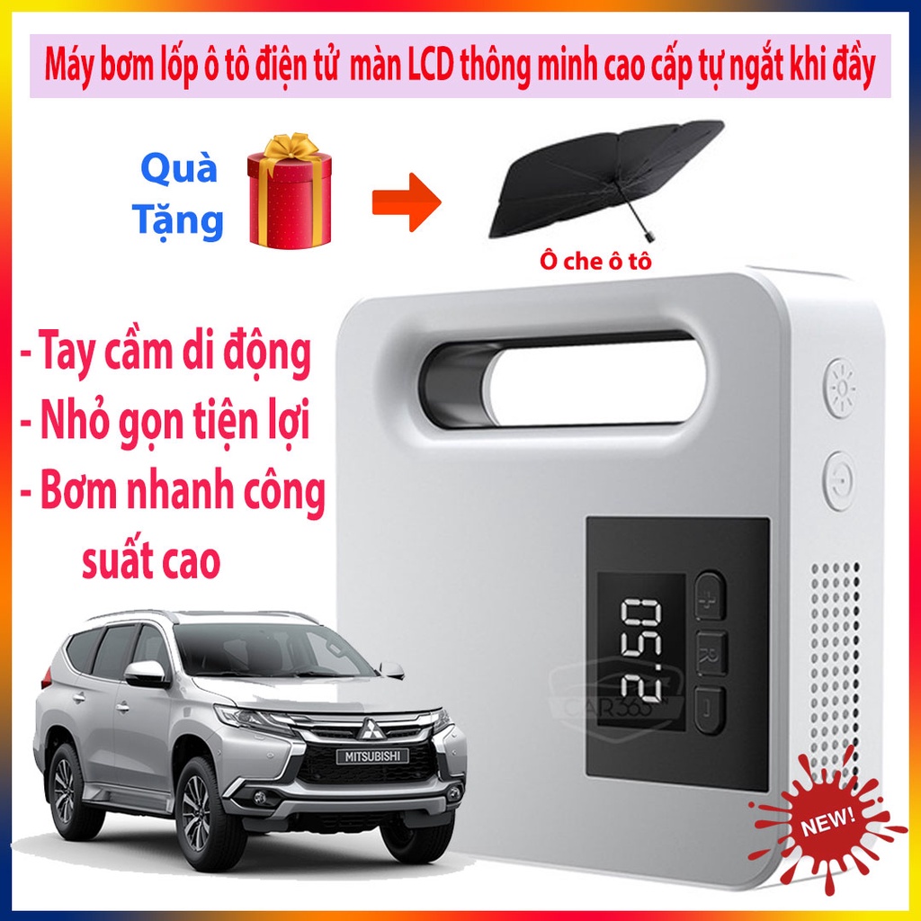 ✔️Tặng Ô✔️Máy bơm lốp ô tô điện tử thông minh cao cấp tự ngắt khi đầy - Tích hợp màn hình LCD - Thiết kế tinh tế