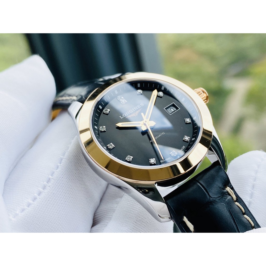 Đồng hồ nữ chính hãng Longines Conquest Classic Model : l22855583 ( l2.285.5.58.3 ) - Máy cơ tự động - Vỏ vàng 18k