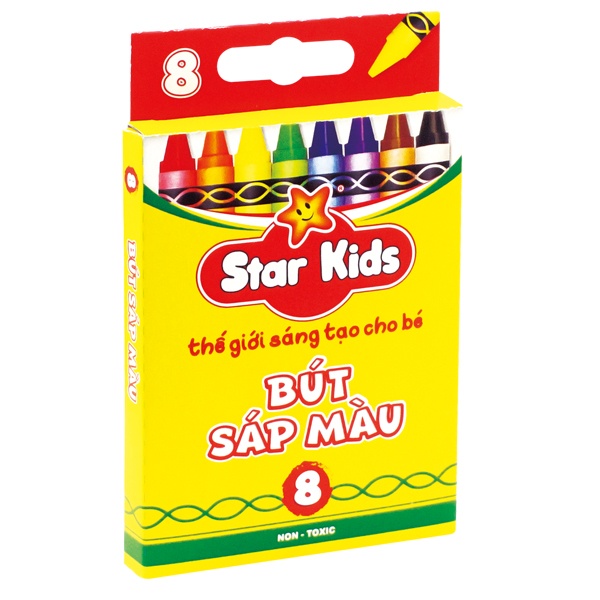 Bút Sáp Màu 8 Cây Star Kids K-CR08