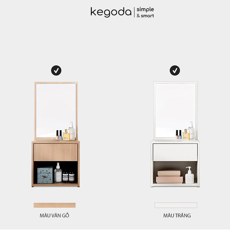 Bàn Trang Điểm Ngồi Bệt Kết Hợp Kệ Đầu Giường Thương Hiệu KEGODA