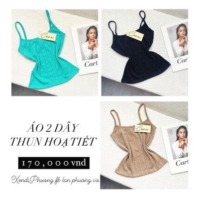 Áo 2 Dây Viền Gân Thừng - Đa Dạng Màu Sắc