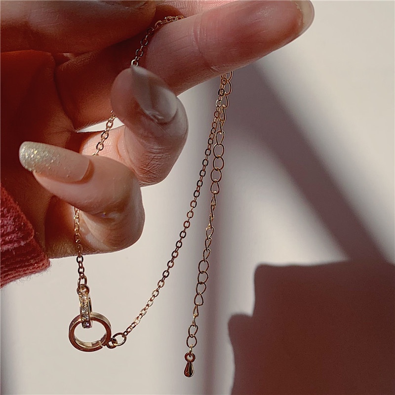 Hàng Mới Về Vòng Tay Đính Đá Kim Cương Tròn Phong Cách Hàn Quốc Độc Đáo F883