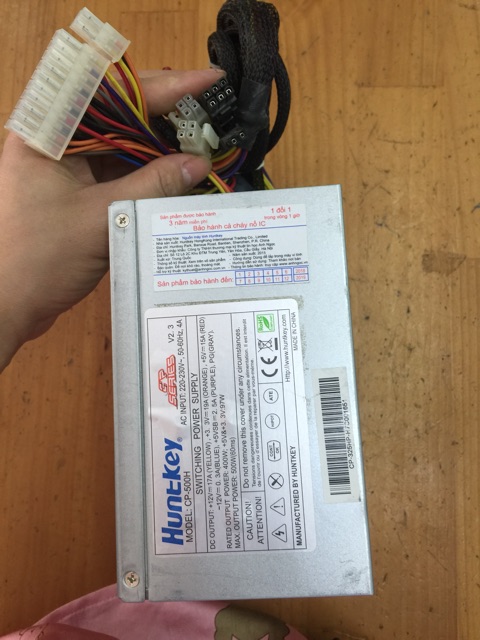 Nguồn hunkey 500w fan 12 có nguồn phụ hình thức đẹp