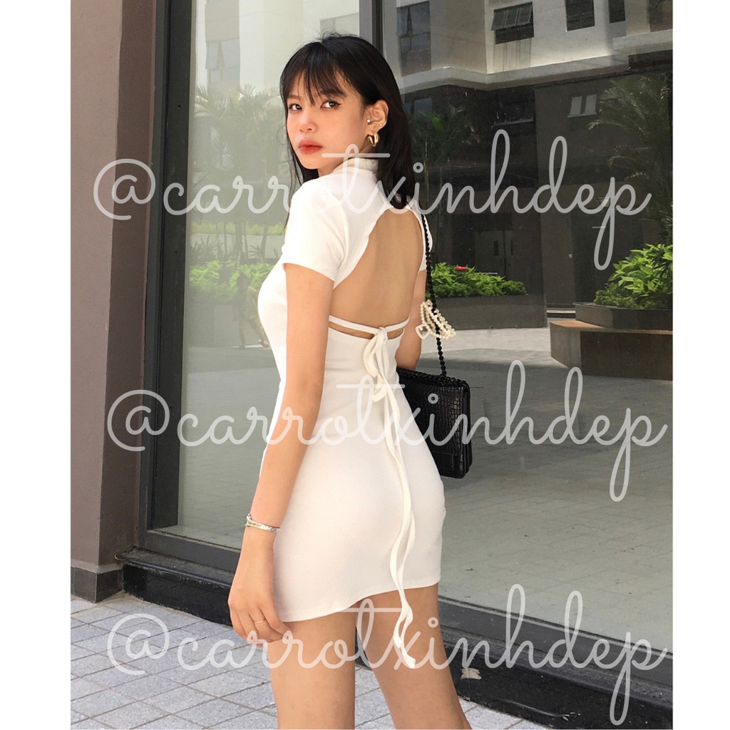 VÁY HỞ LƯNG CỘT DÂY TAY NGẮN FREESIZE DƯỚI 55KG 💖💖💖 | BigBuy360 - bigbuy360.vn