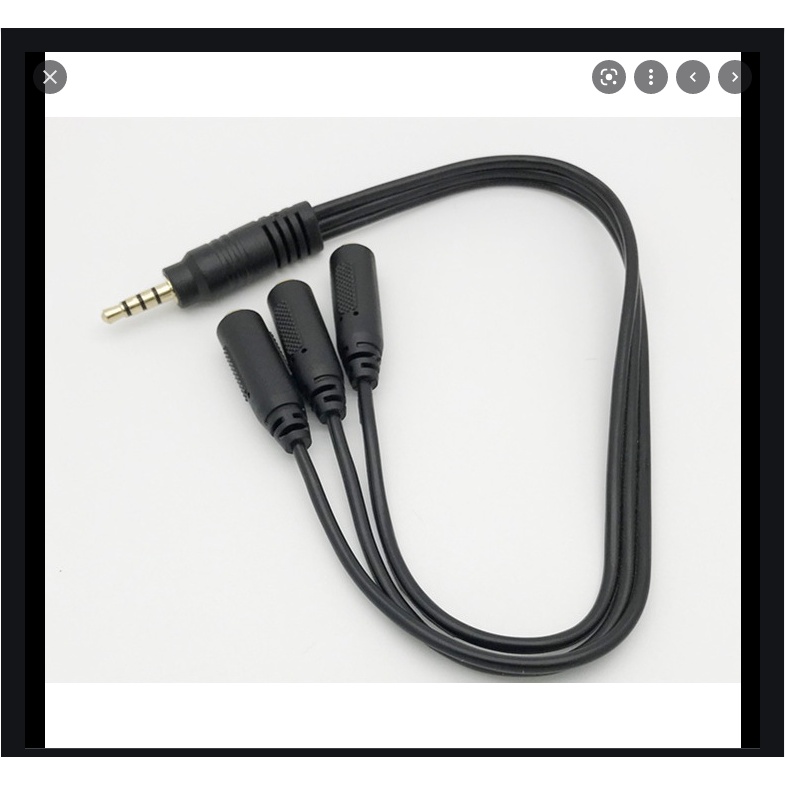 Cáp chia 3 cổng audio 3.5mm hàng loại tốt màu đen