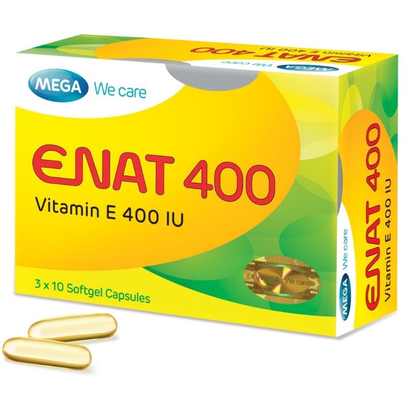 NATURAL VITAMIN E 400 IU MEGA WE CARE (ENAT CHAI)LỌ 30 VIÊN NANG MỀM