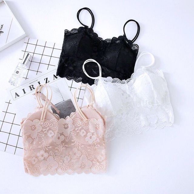 Áo Bra Ren 2 dây Bigsize Nâng Ngực Dáng Lửng