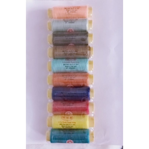 10 cuộn chỉ 10 màu may mặc, may quần áo tiện dụng trong gia đình