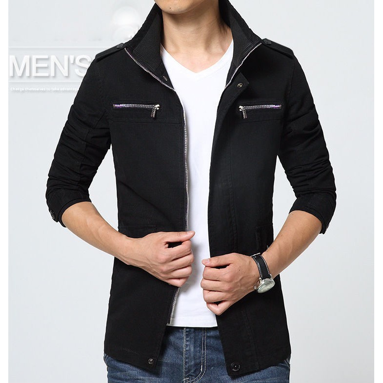 Giá sỉ áo khoác kaki nam 2 lớp cổ trụ AKK18 | BigBuy360 - bigbuy360.vn