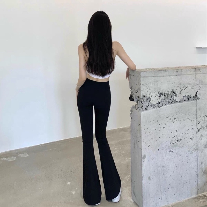 Quần legging ống loe cạp cao co giãn dáng dài M88