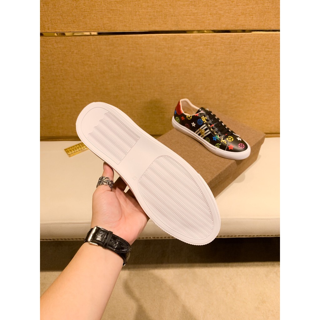 Giày sneakers nam da thật GUCCI GG GC thiết kế họa tiết nổi bật, cầu kì và ấn tượng