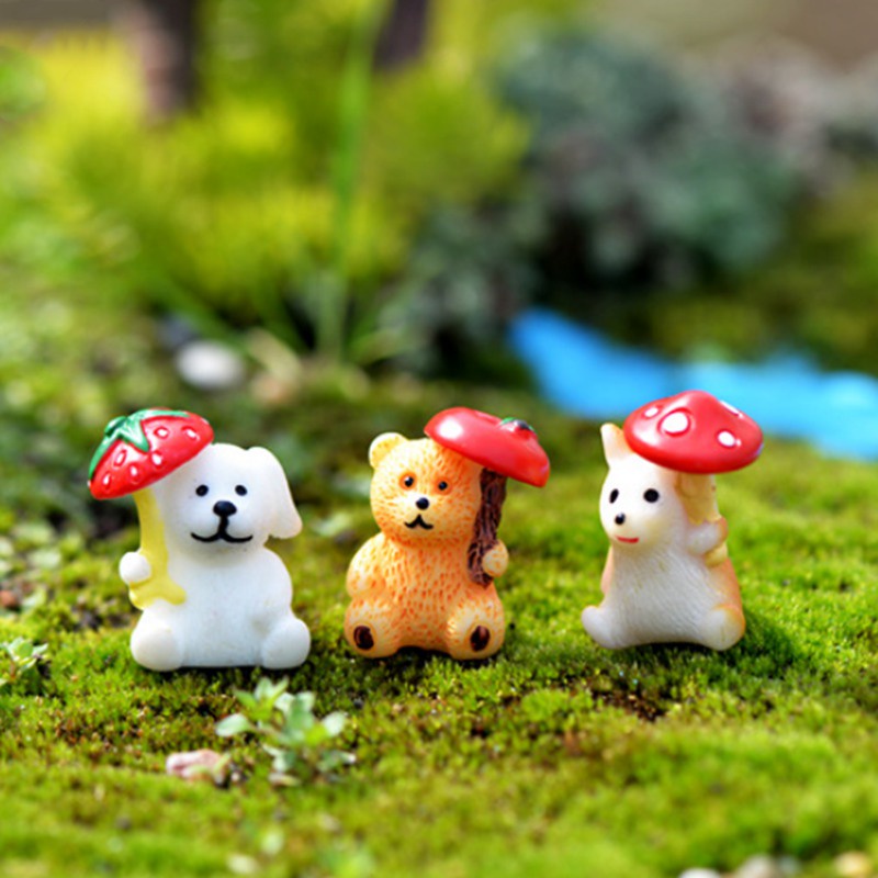 1 Đồ trang trí Chú Chó / Gấu / Nấm / Nấm / Chuột Hamster / Dâu Tây / Gấu Nhỏ Trang Trí Tiểu Cảnh