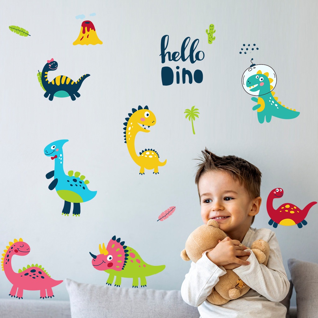 Miếng dán tường cho bé Khủng long Hello Dino mẫu số 2 - AmyShop