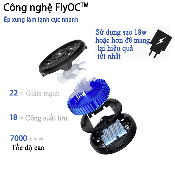 Quạt tản nhiệt sò lạnh Flydigi B5X , quạt từ tính chính hãng