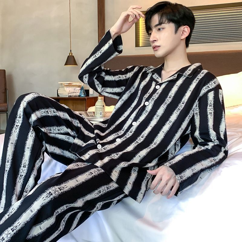 Bộ Đồ Ngủ Pijama Dài Tay Thoải Mái Thoáng Khí Cho Nam