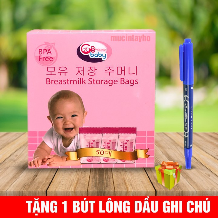 [ Tặng 1 bút ghi chú ] combo 5 Hộp 50 túi trữ sữa GB Baby Hàn Quốc 250ml giá rẻ nhất