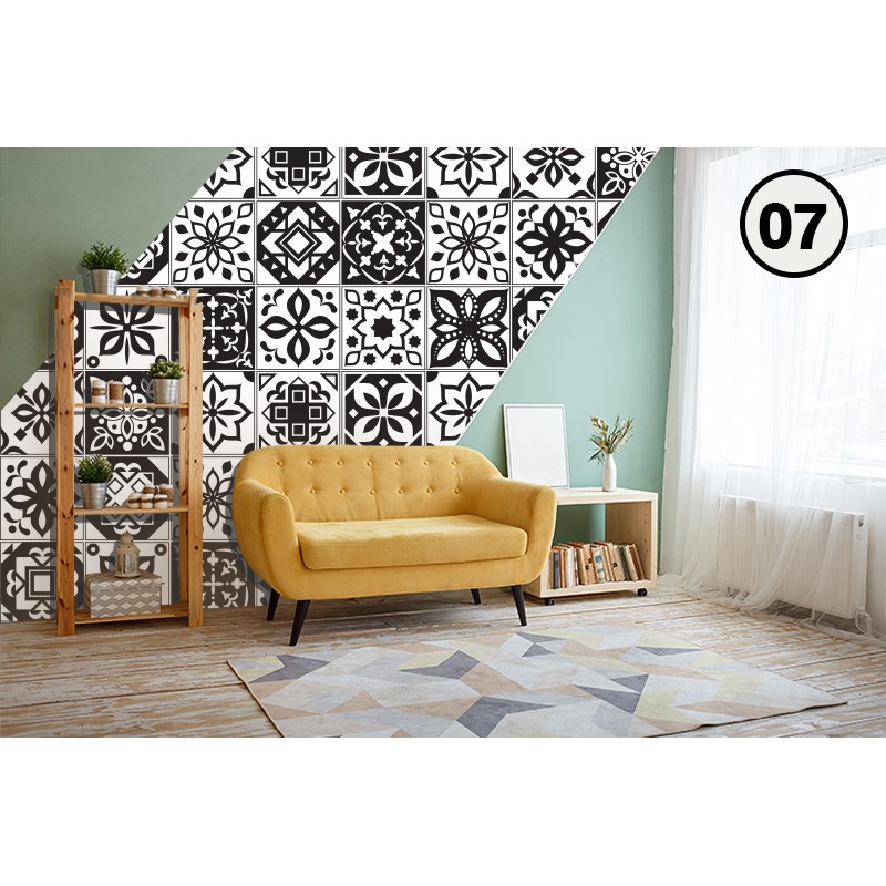 Decal Dán Ô Gạch,  Dán Bếp Đen Trắng (07)  | Decal Dán Tường Chống Bay Dầu Mỡ Chịu Nhiệt Độ Cao