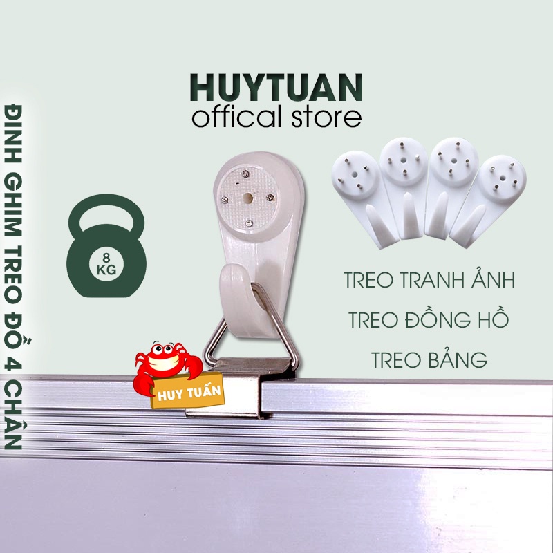 Đinh Treo Tranh, Ảnh, Đồng Hồ, Bảng Loại To 4 Chân - Móc Treo Khung Ảnh, Túi Xách Size Lớn 5*2Cm (Dg04) Bibi90