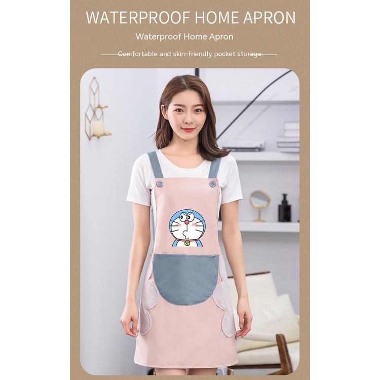 Tạp Dề Chống Thấm Dầu Chống Thấm Nước In Hình Doraemon Dễ Thương Phong Cách Mới 2022 Dành Cho Bạn Nữ