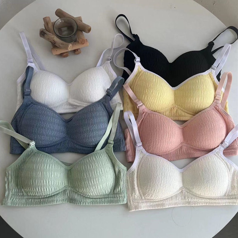 Áo Ngực Cotton Mềm Mại Không Gọng Có Mút Nâng Ngực 7 Màu Sắc Thời Trang Cho Nữ