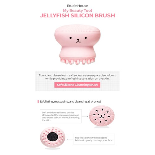 Bàn Chải Rửa Mặt Chất Liệu Silicon Tẩy Tế Bào Da Chết Hình Sứa