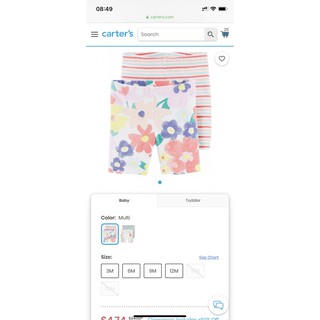 set quần áo carters bé gái size 9-12m