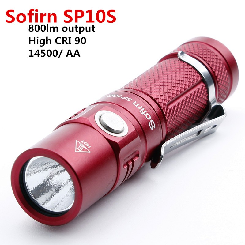 Đèn pin siêu sáng Sofirn SP10S 14500 800lm LH351D LED Flashlight mini torch powered by 14500 or AA battery