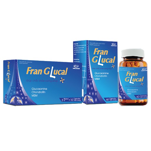 FRAN GLUCAL – Hỗ trợ tăng dịch nhầy khớp, giảm đau xương khớp do thoái hóa khớp (Hộp 60 viên)