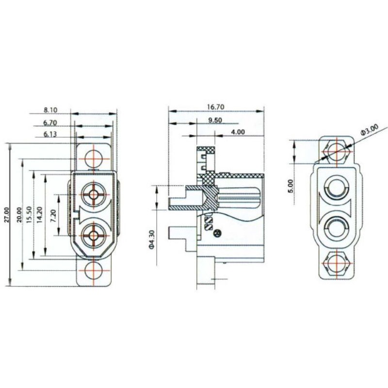 - Jack Amass XT60E chất lượng cao lắp cố định trên linh kiện khung sườn kết nối Pin Lipo | PDB | ESC XT60