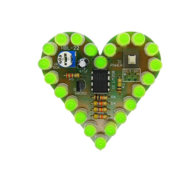 Bộ Đèn Hơi Thở Hình Trái Tim DIY DC 5V Cho Bộ Đèn LED Đỏ Xanh Lam Gr