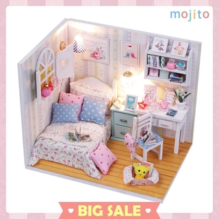 Mojito♡DIY Model Wooden Building Blocks Miniature Doll House Furniture Gift Toys